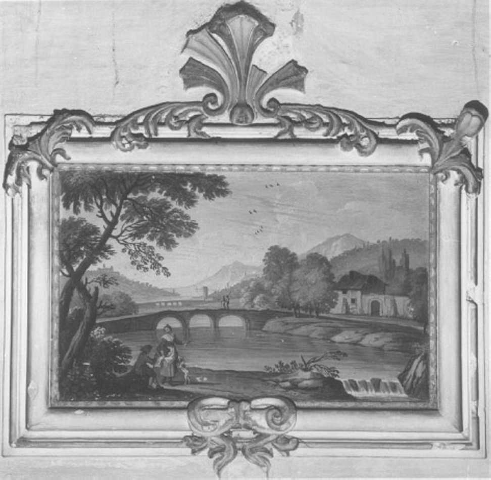 paesaggio con cascata (dipinto) di Porta Andrea (sec. XVIII)