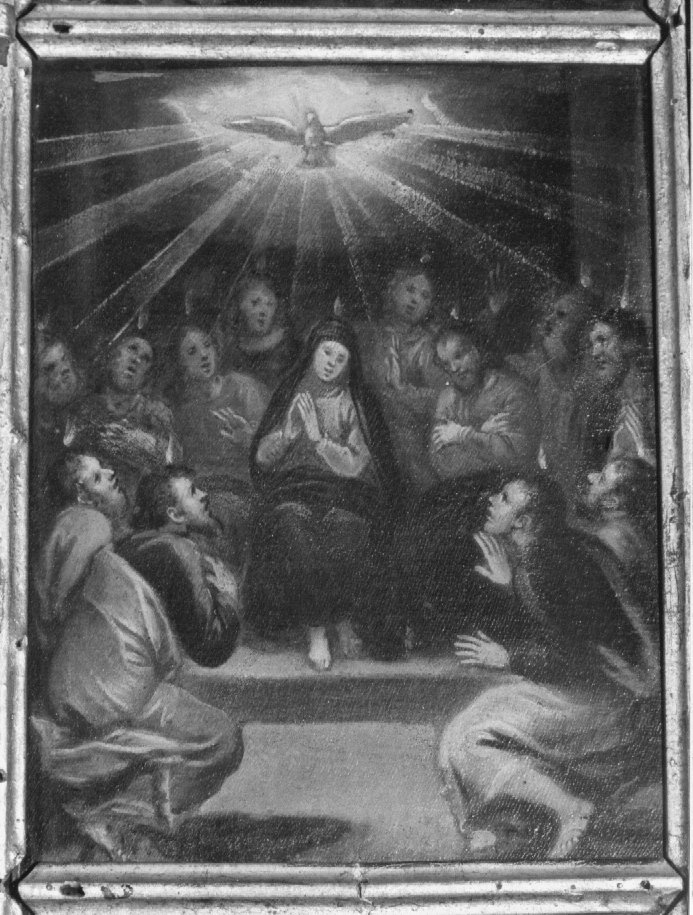 Pentecoste (scomparto di polittico) di Ridolfi Claudio (inizio sec. XVII)
