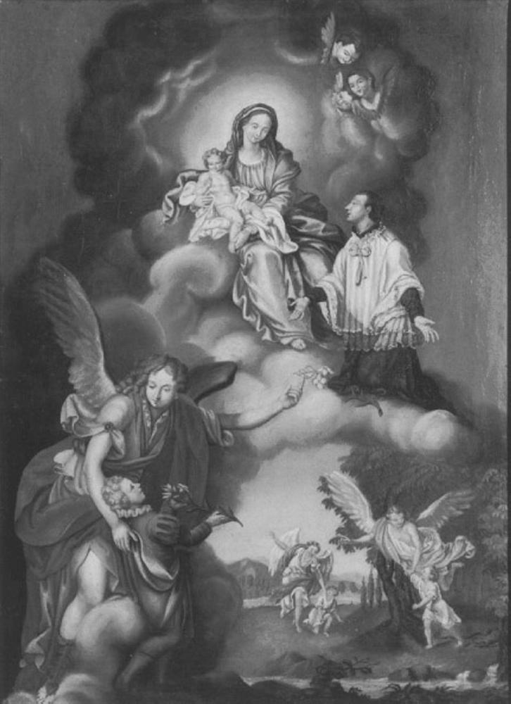 Madonna con Bambino, San Luigi Gonzaga e angeli custodi, San Luigi Gonzaga (dipinto) - ambito veronese (sec. XIX)