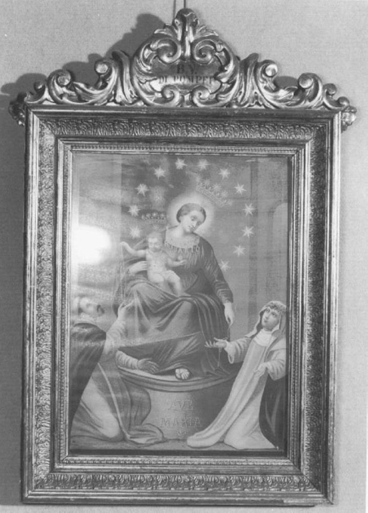 Madonna del Rosario con San Domenico e Santa Caterina da Siena (dipinto) - ambito italiano (seconda metà sec. XIX)