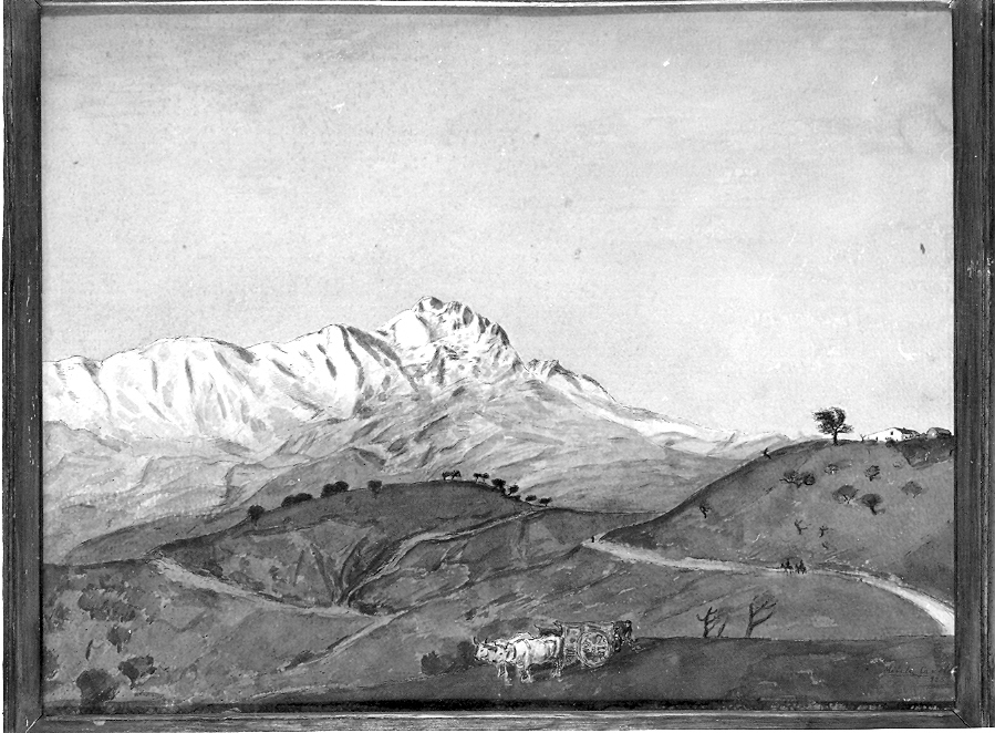 Gran Sasso d'Italia, paesaggio (dipinto, opera isolata) di Cascella Michele (secondo quarto sec. XX)