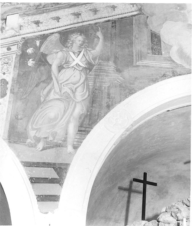 angelo annunciante (dipinto, elemento d'insieme) di Brusasorci Felice (scuola) (seconda metà sec. XVI)