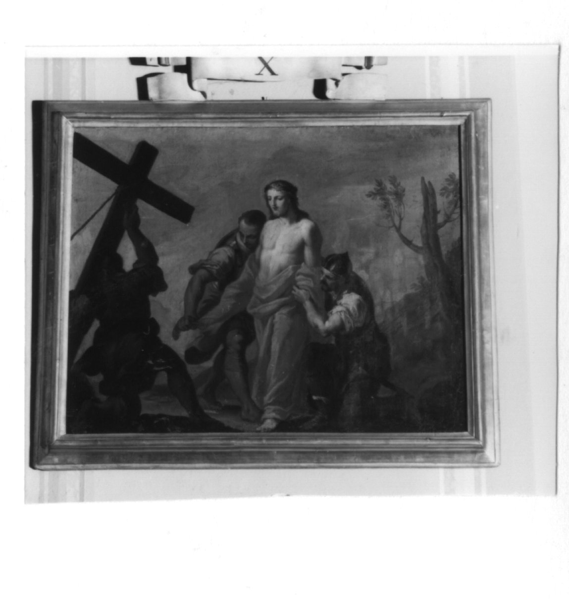 stazione X: Gesù spogliato e abbeverato di fiele (dipinto) - ambito veneto (sec. XVIII)