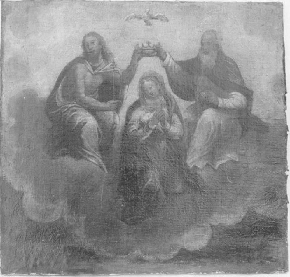 incoronazione di Maria Vergine (dipinto, elemento d'insieme) di Ridolfi Claudio (attribuito) (fine/inizio secc. XVI/ XVIII)