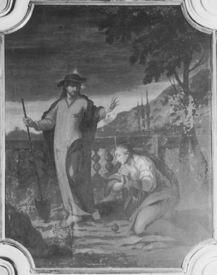 apparizione di Cristo risorto a Santa Maria Maddalena (dipinto, elemento d'insieme) di Cappelletti Felice (attribuito) (sec. XVIII)