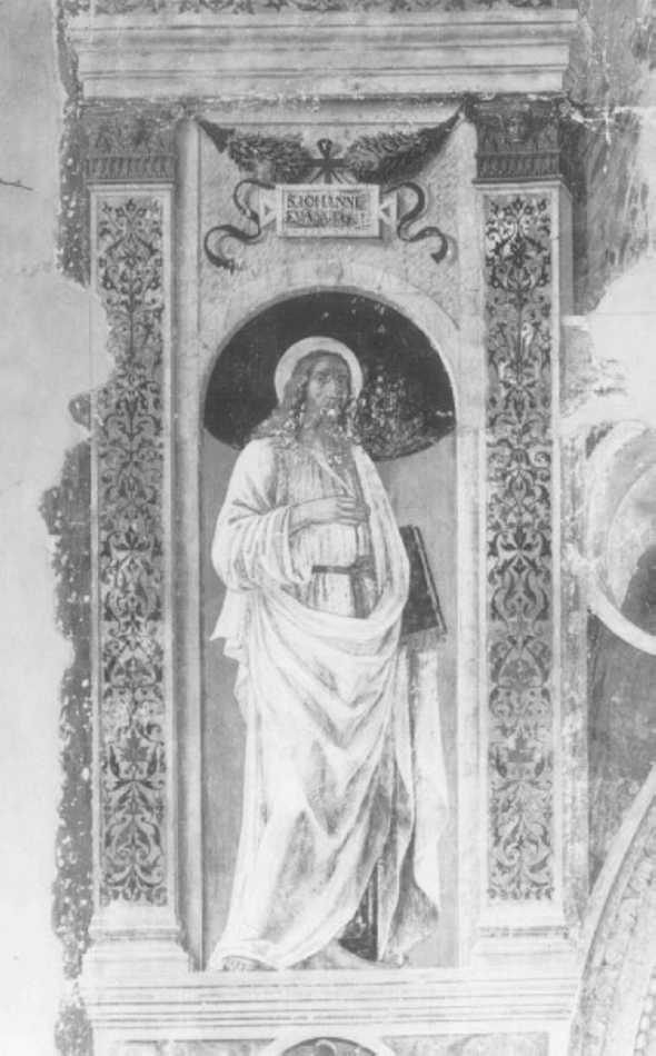 San Giovanni Evangelista (dipinto, elemento d'insieme) di Michele Da Verona (sec. XVI)