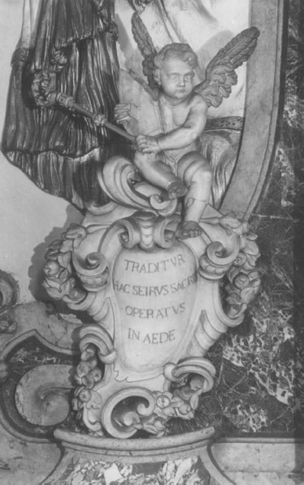 angioletto con mitra (statuetta) di Schiavi Giuseppe Antonio (sec. XVII)