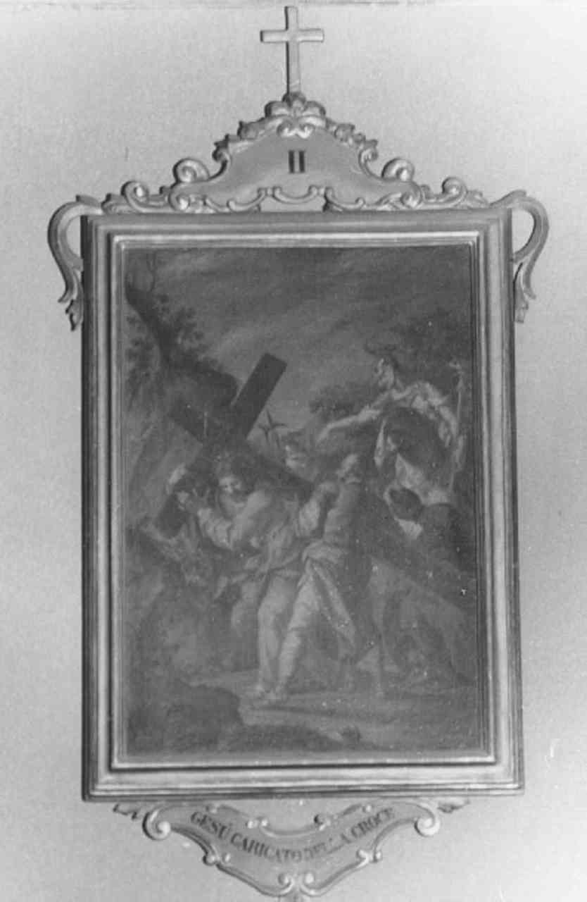 stazione II: Gesù caricato della croce (dipinto) di Marcola Giovanni Battista (sec. XVIII)