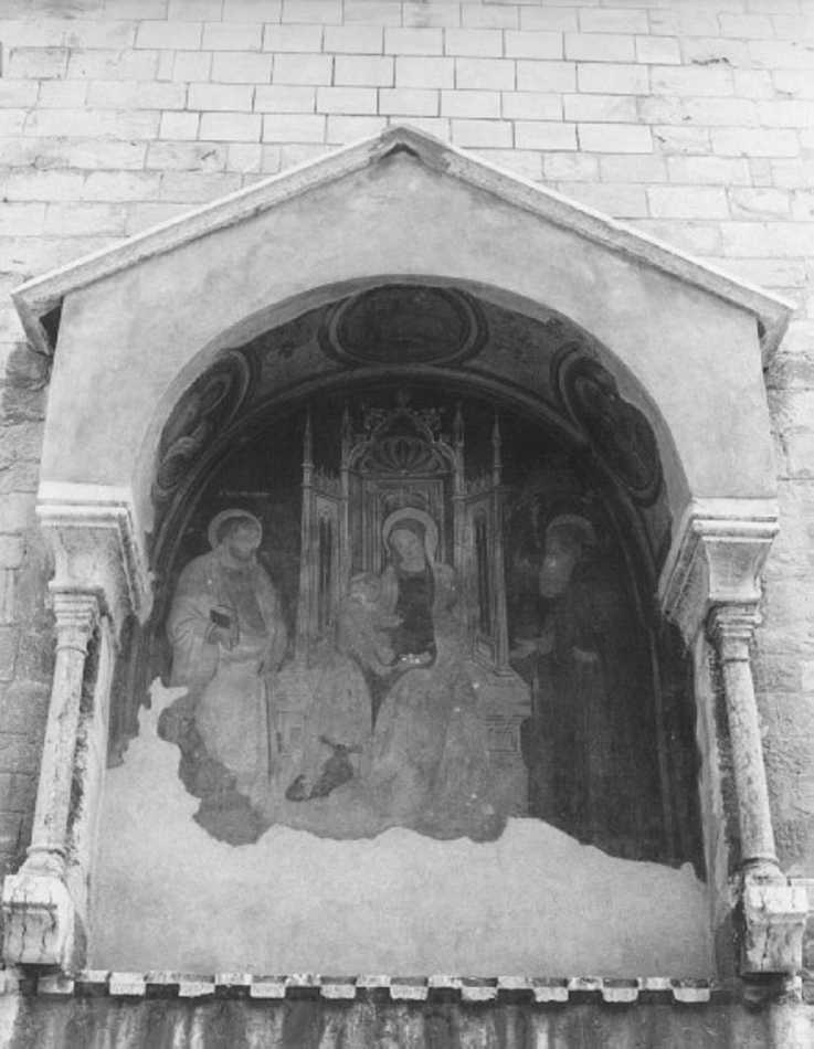 Madonna con Bambino in trono tra santi (dipinto) di Stefano da Zevio (attribuito) (prima metà sec. XIV)