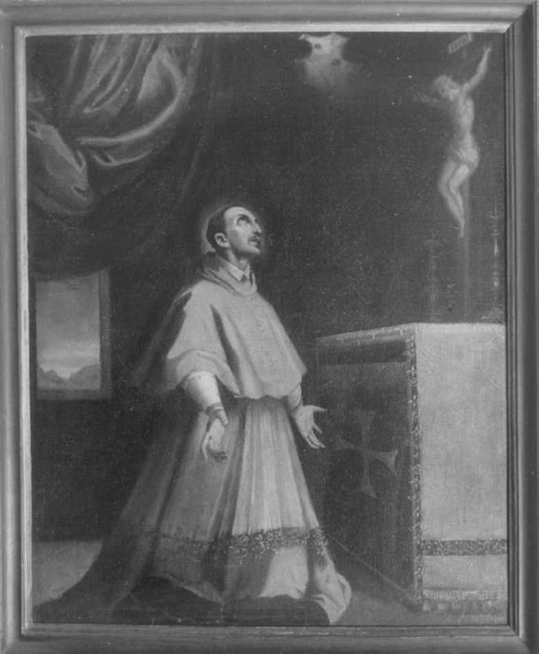 San Carlo Borromeo in adorazione della croce (dipinto) - ambito veronese (seconda metà sec. XVII)
