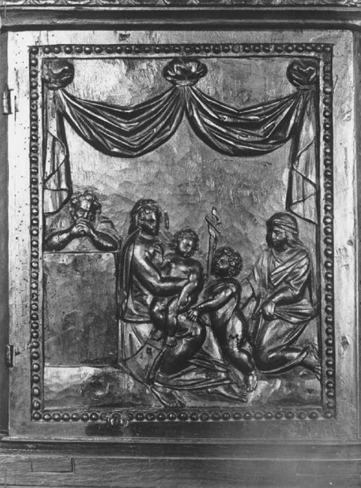 Madonna con Gesù Bambino San Giovanni Battista bambino e Sant'Elisabetta (formella) - ambito veneto (sec. XVI)