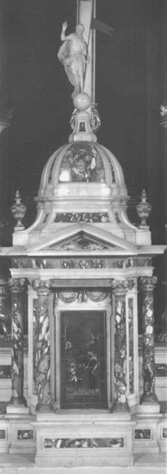 tabernacolo - a tempietto, elemento d'insieme di Janelli Francesco (e aiuti) (sec. XVIII)