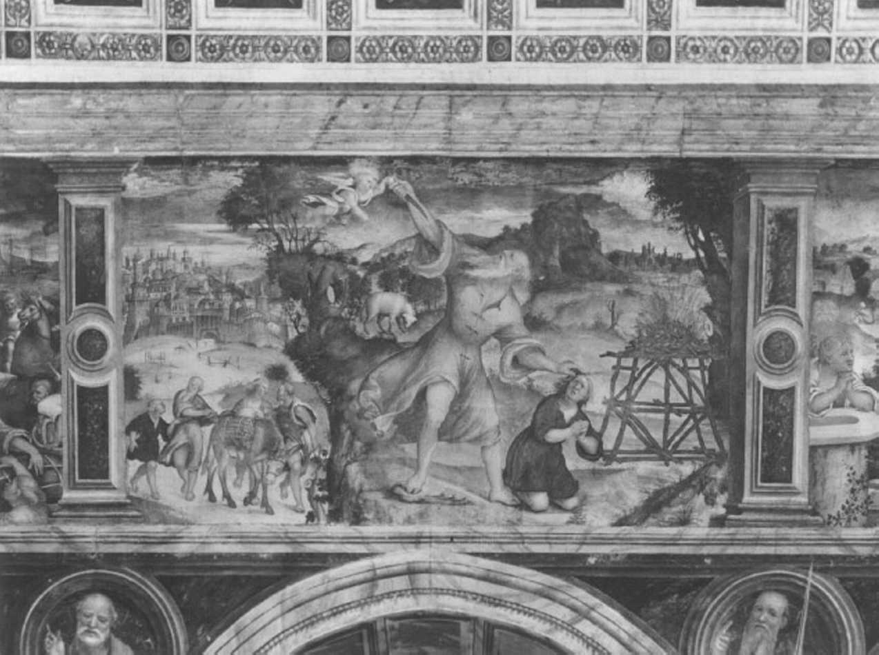 sacrificio di Isacco (dipinto) di Giolfino Nicola (sec. XVI)