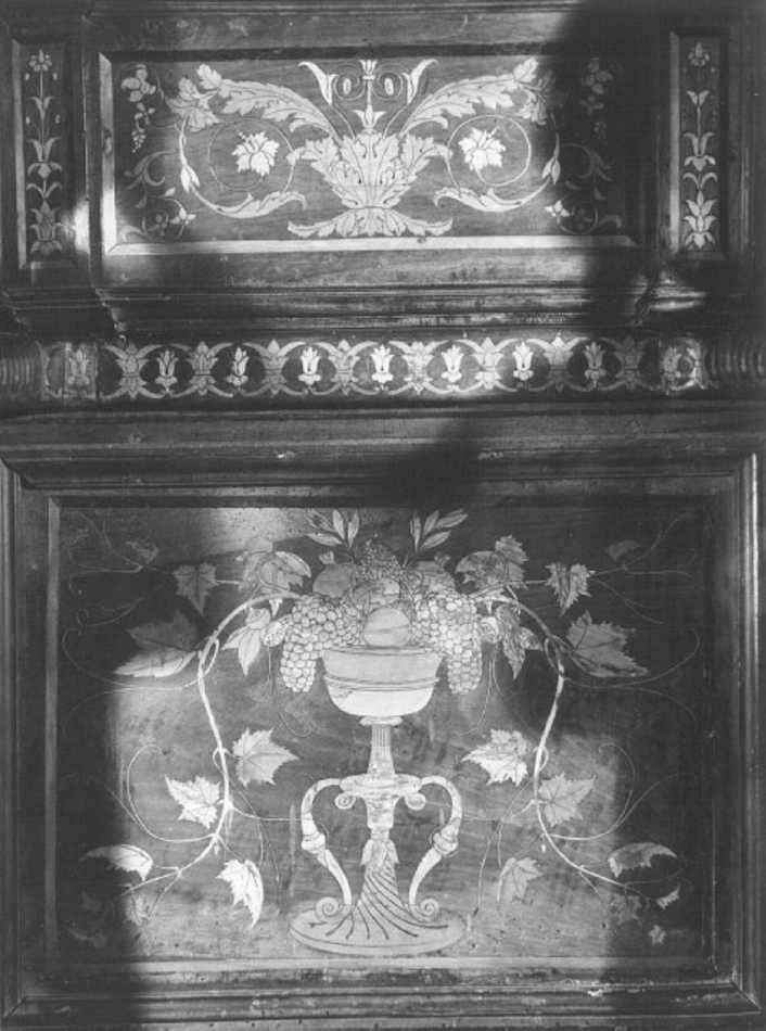 natura morta con frutta (decorazione a intarsio) di Giovanni da Verona (e aiuti) (sec. XV)