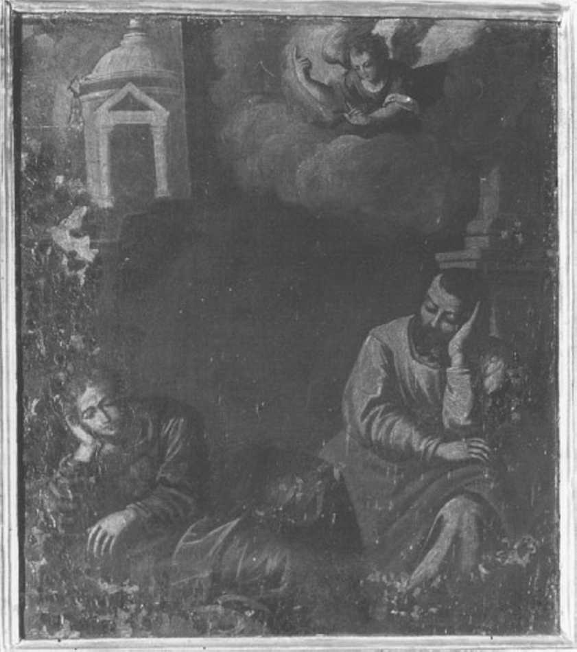 Il sogno premonitore dei genitori di San Nicola, San Nicola da Tolentino (dipinto) di Zanconti Domenico (ultimo quarto sec. XVIII)