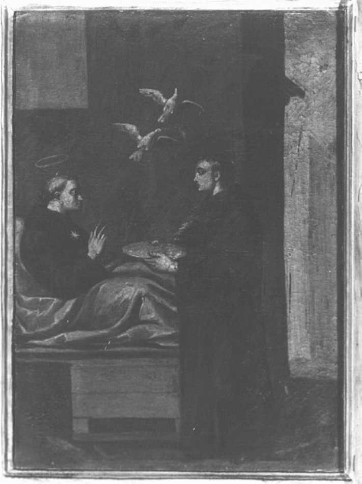 La miracolosa guarigione di San Nicola, San Nicola da Tolentino (dipinto) di Zanconti Domenico (ultimo quarto sec. XVIII)