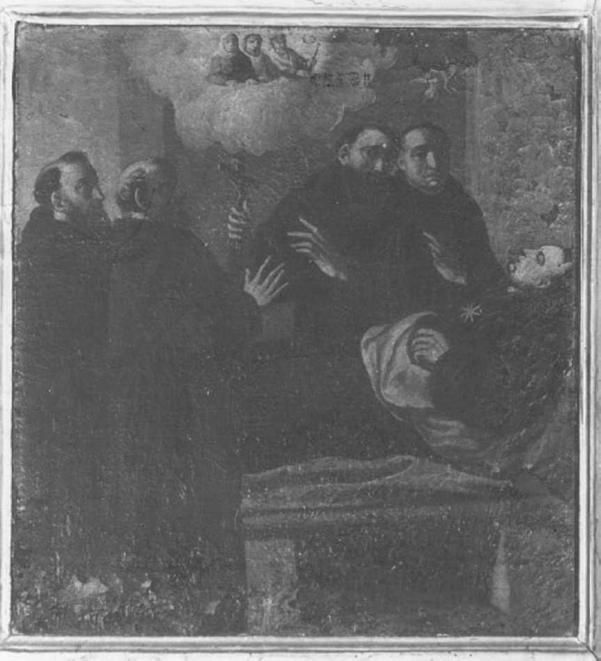 La morte di San Nicola, San Nicola da Tolentino (dipinto) di Zanconti Domenico (ultimo quarto sec. XVIII)