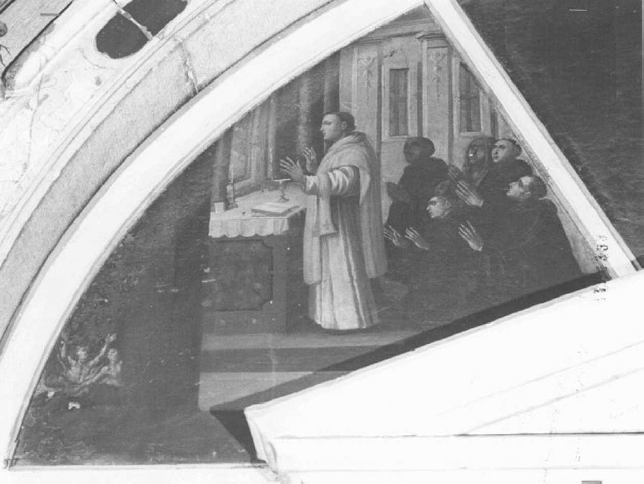 San Nicola da Tolentino intercede per le anime del purgatorio (dipinto) di Zanconti Domenico (ultimo quarto sec. XVIII)