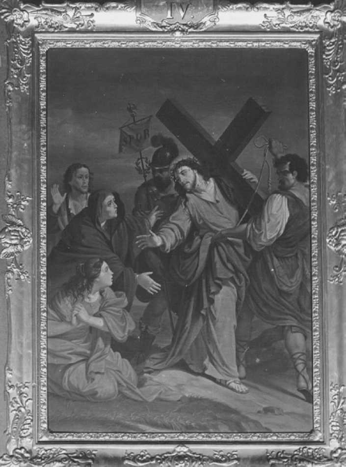 stazione IV: Gesù incontra la Madonna (dipinto) - ambito veneto (sec. XIX)
