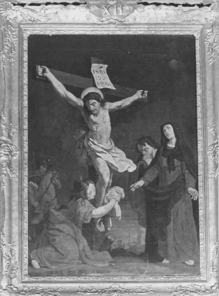 stazione XII: Gesù innalzato e morto in croce (dipinto) - ambito veneto (sec. XIX)