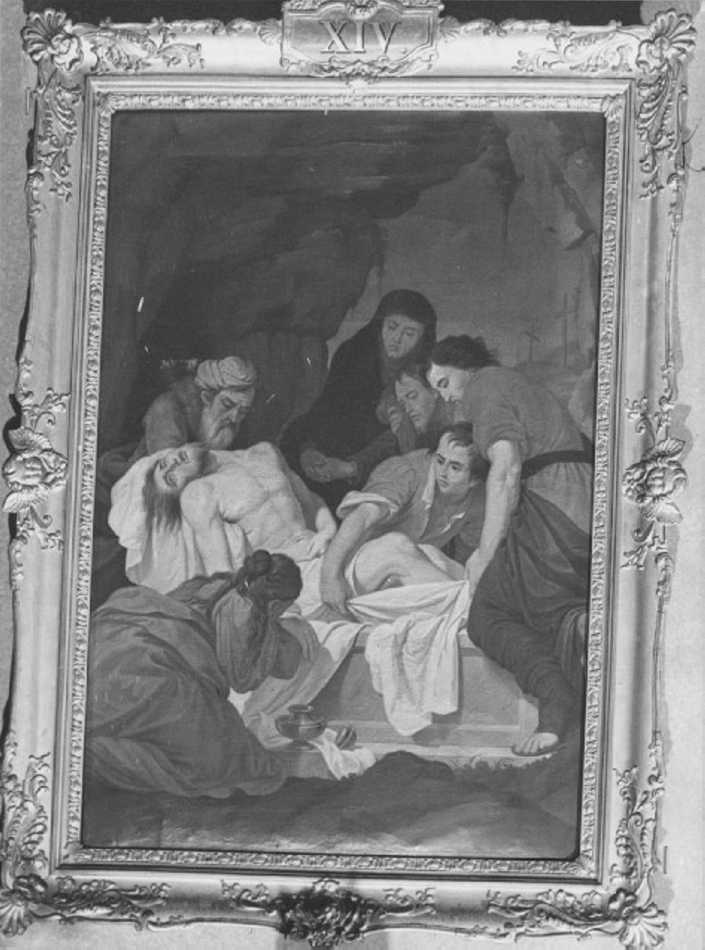 stazione XIV: Gesù deposto nel sepolcro (dipinto) - ambito veneto (sec. XIX)