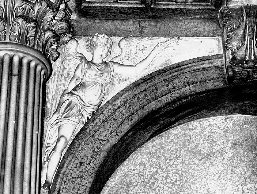 Angelo con gli strumenti della Passione (rilievo) di Cristofali Adriano, Cattaneo Danese (sec. XVI)