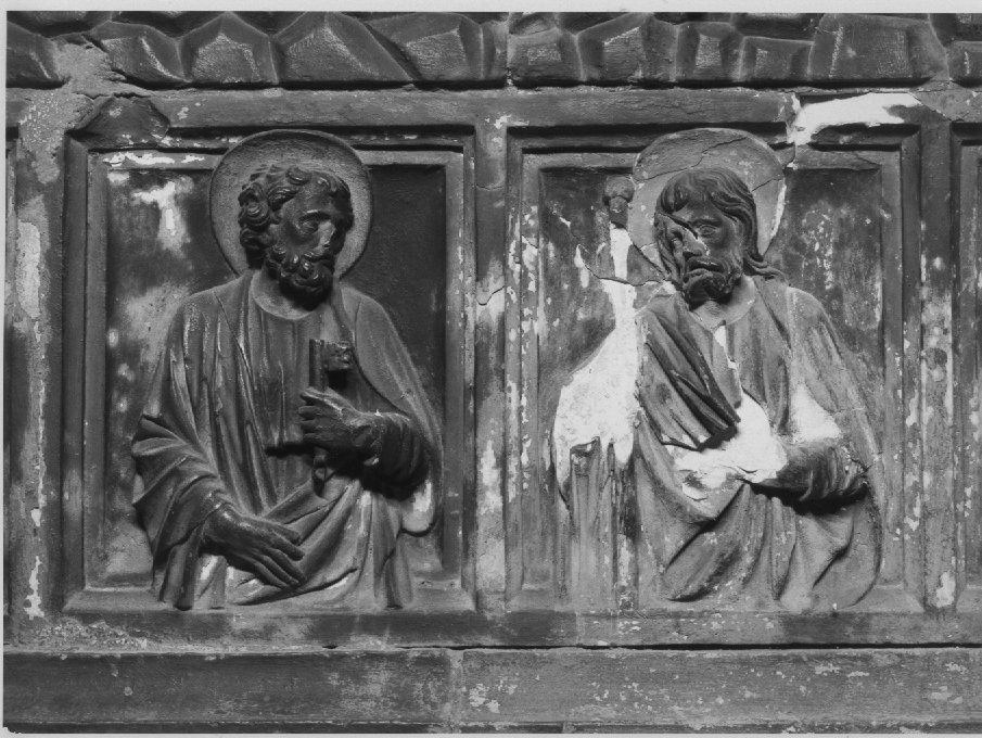 San Giorgio/ San Giacomo il Maggiore (rilievo) di Giolfino Bartolomeo (attribuito) (sec. XV)