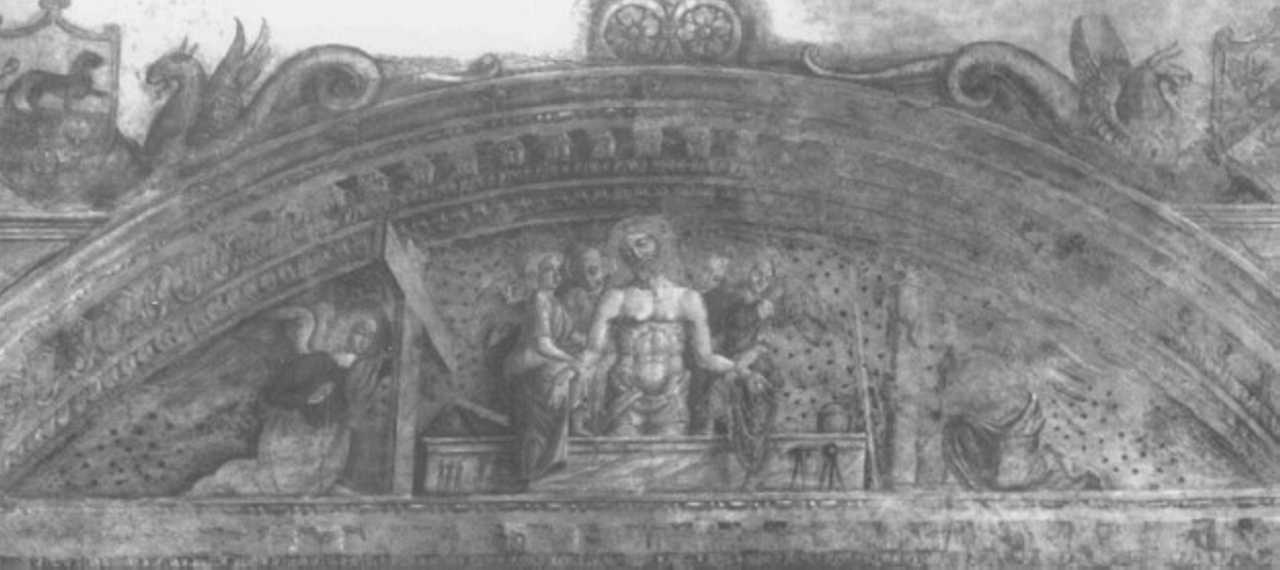 Cristo in pietà e angeli con simboli della passione (dipinto) di Falconetto Giovanni Maria (sec. XVI)