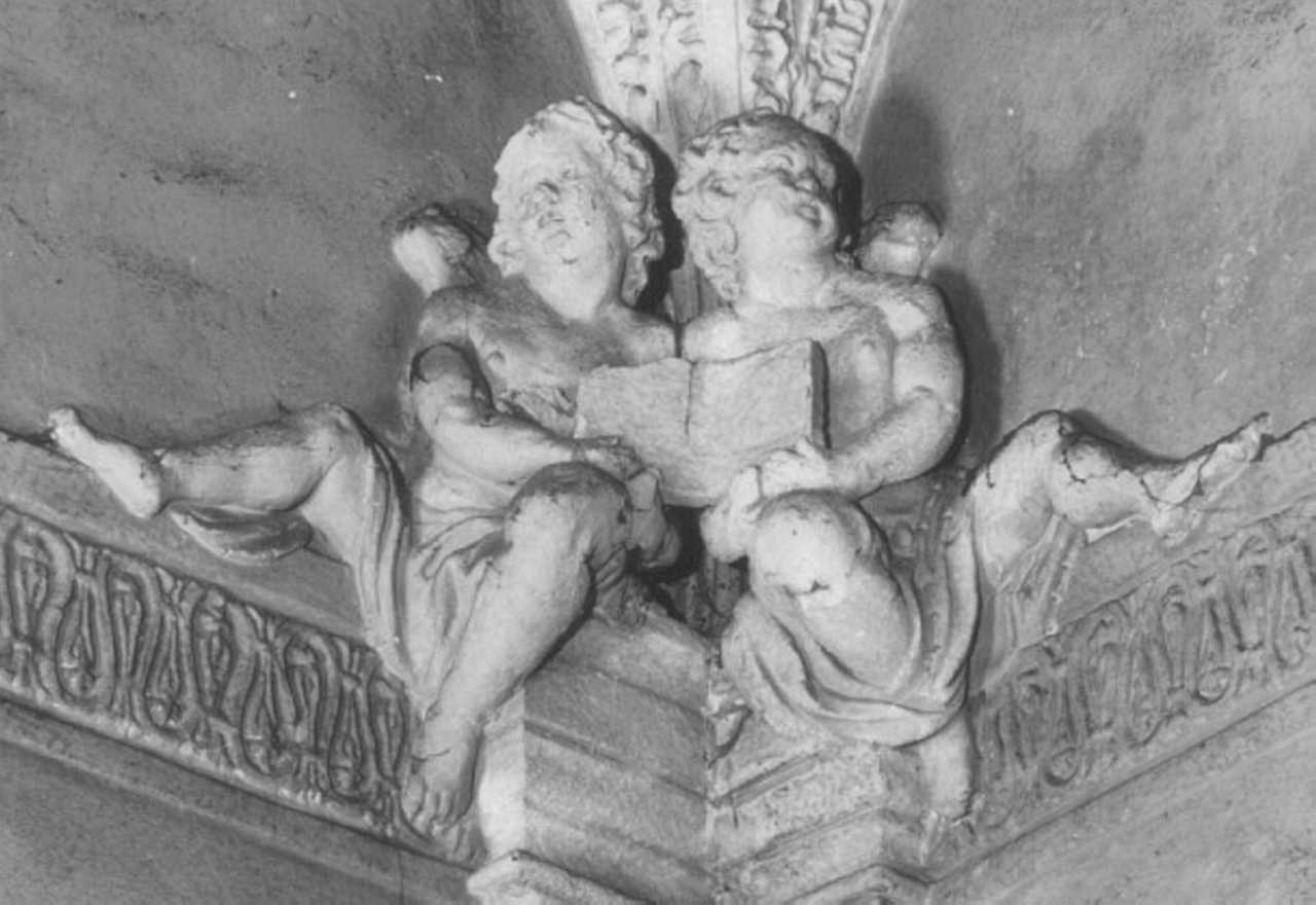 angioletti con libro (gruppo scultoreo) - ambito veronese (sec. XVII)