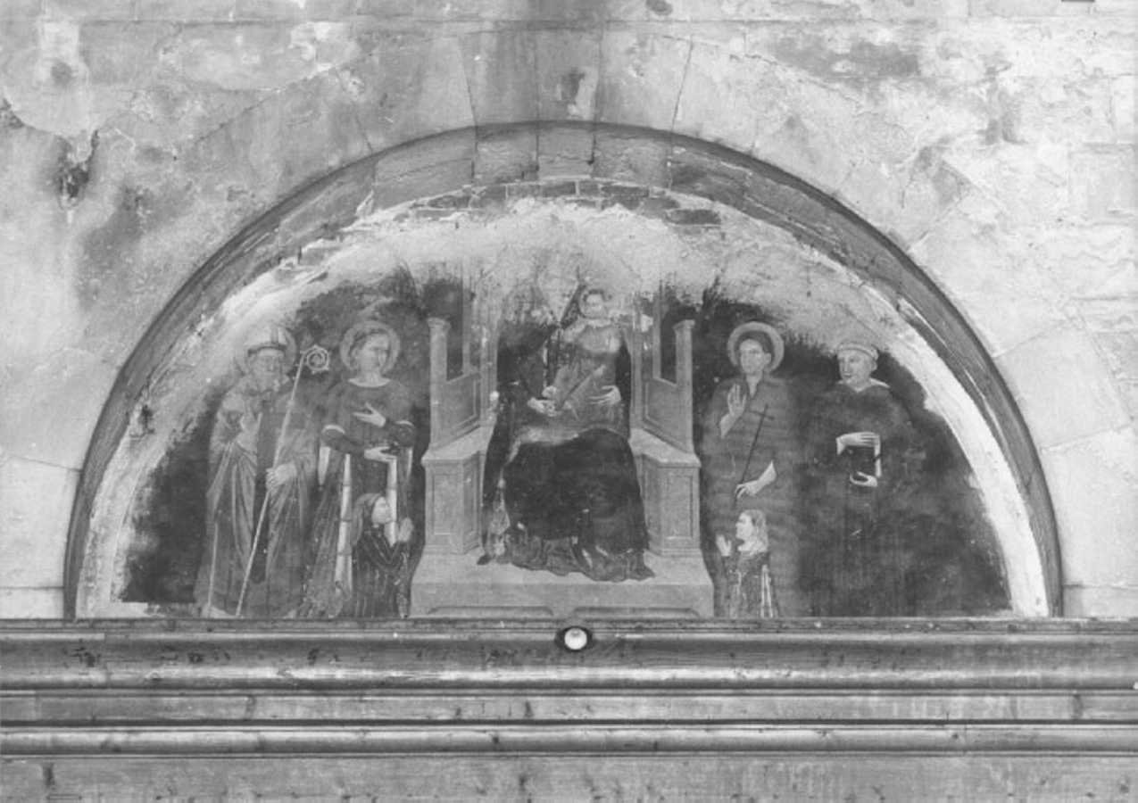 Madonna con Bambino in trono tra santi (dipinto, elemento d'insieme) di Secondo Maestro di San Zeno (sec. XIV)