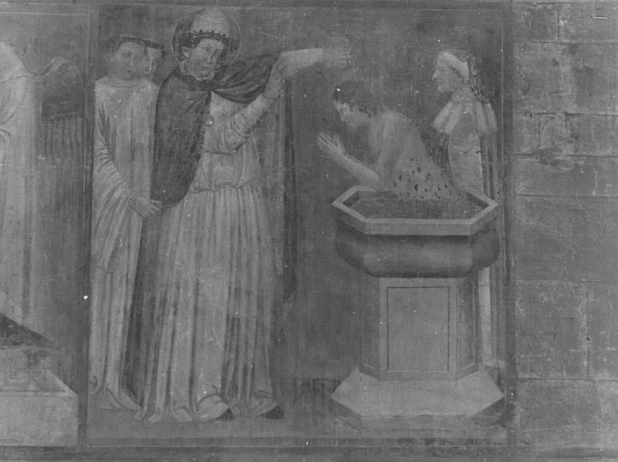 San Silvestro battezza l'imperatore Costantino (dipinto, elemento d'insieme) di Secondo Maestro di San Zeno (sec. XIV)
