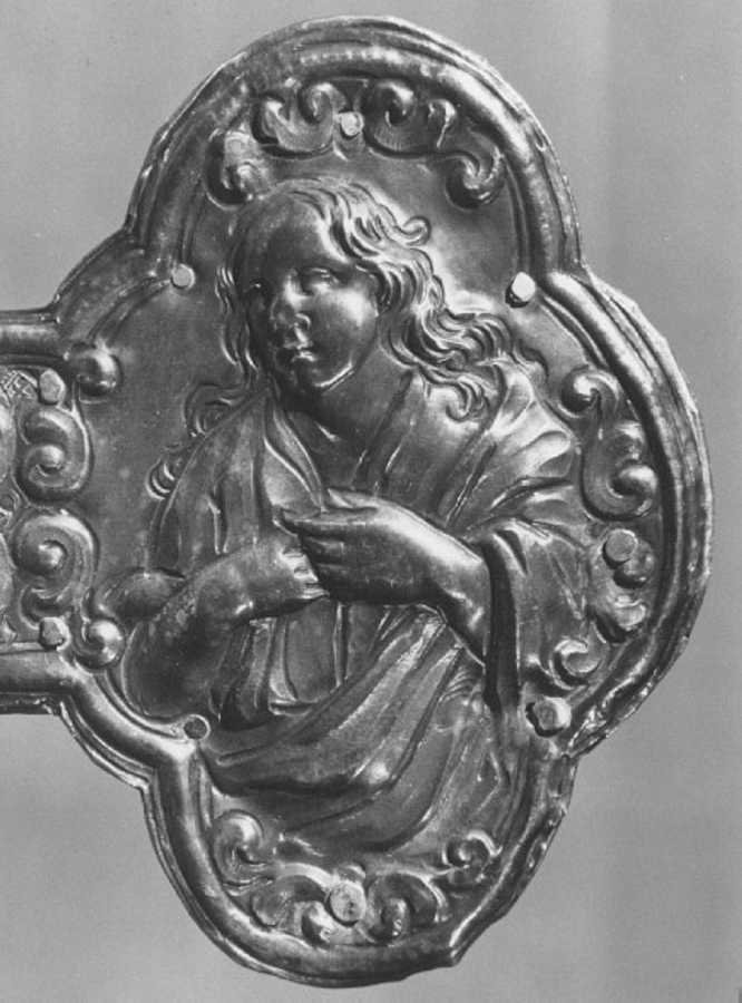 figura femminile (decorazione plastica, elemento d'insieme) - bottega veronese (prima metà sec. XVIII)