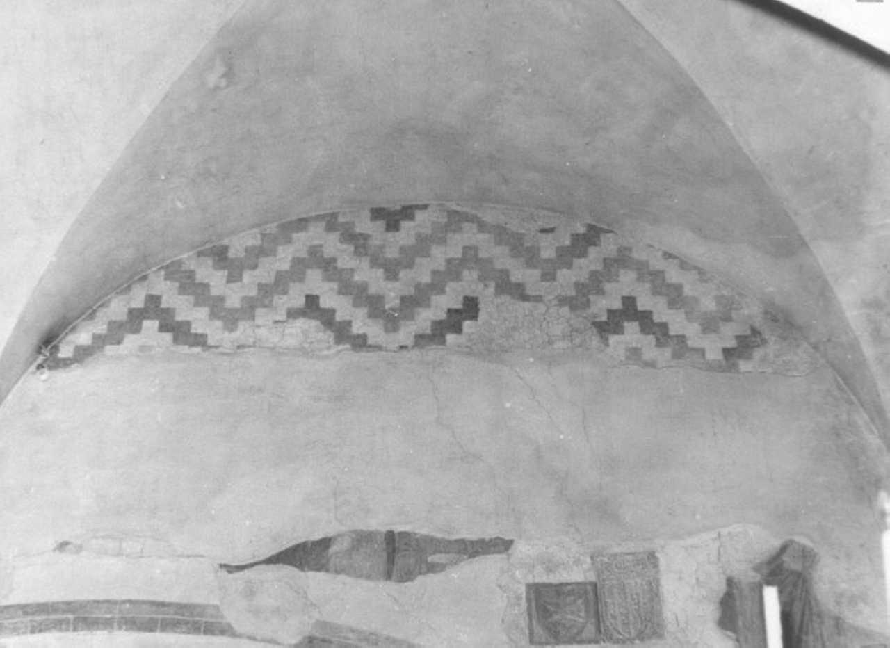 motivi decorativi geometrici (dipinto, frammento) - ambito veneto (sec. XIV)