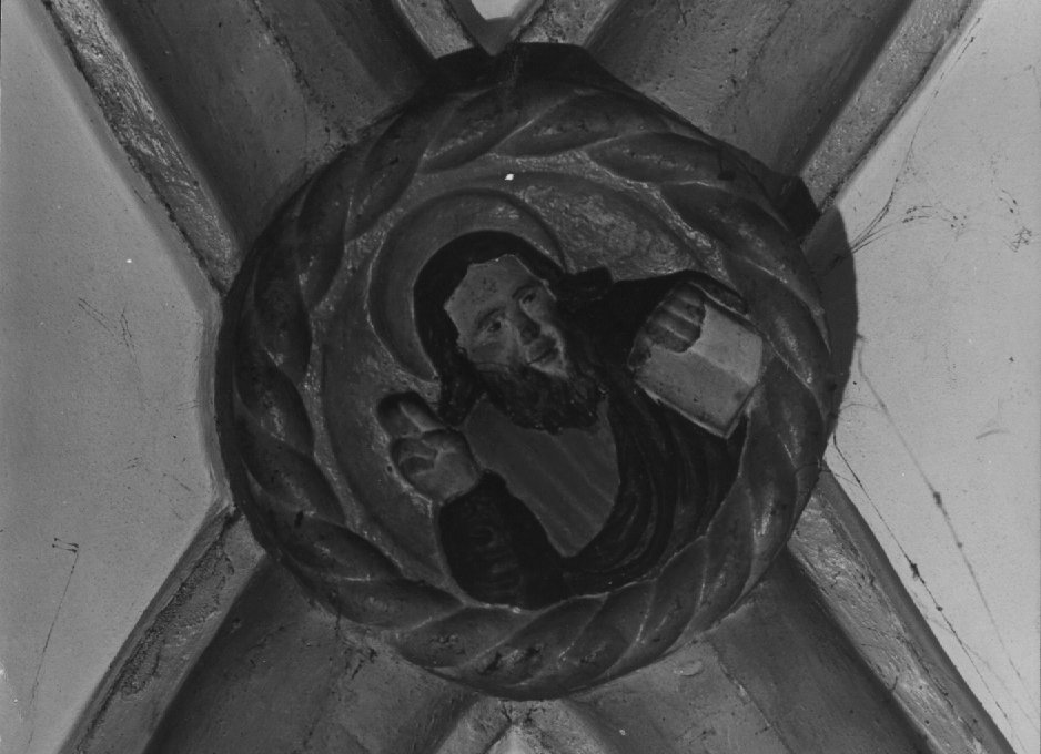 Cristo benedicente (decorazione plastico-architettonica) - ambito veneto (seconda metà sec. XV)