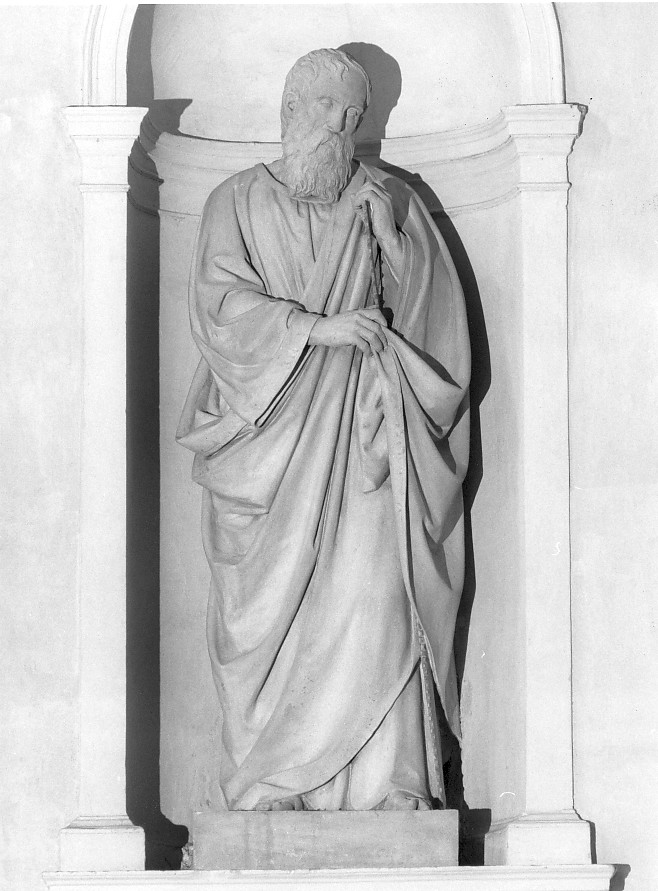 Santo (statua, elemento d'insieme) di Zajec (Saitz) Valentino (sec. XIX)
