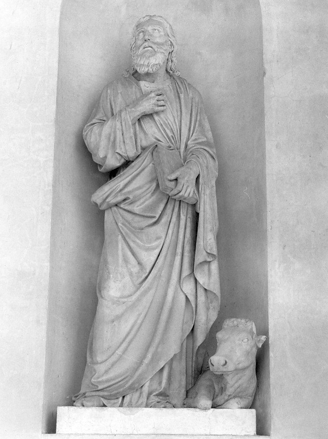 San Luca (statua, elemento d'insieme) di Zajec (Saitz) Valentino (sec. XIX)