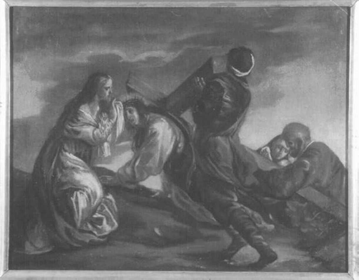 stazione VI: Gesù asciugato dalla Veronica (dipinto) di Cignaroli Giuseppe detto Padre Felice (sec. XVIII)