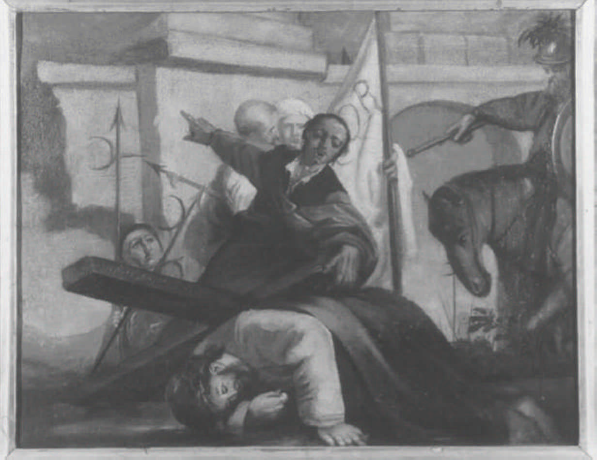 stazione VII: Gesù cade sotto la croce la seconda volta (dipinto) di Cignaroli Giuseppe detto Padre Felice (sec. XVIII)