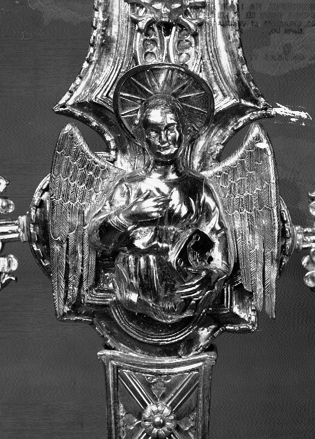 simbolo di San Matteo: angelo (rilievo) di Bernardo da Sesto (scuola) (prima metà sec. XVI)