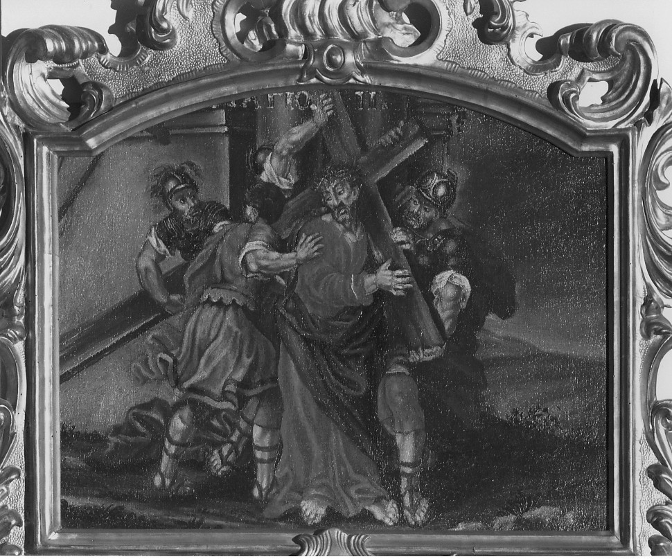 stazione II: Gesù caricato della croce (dipinto) - ambito veneto (seconda metà sec. XVIII)