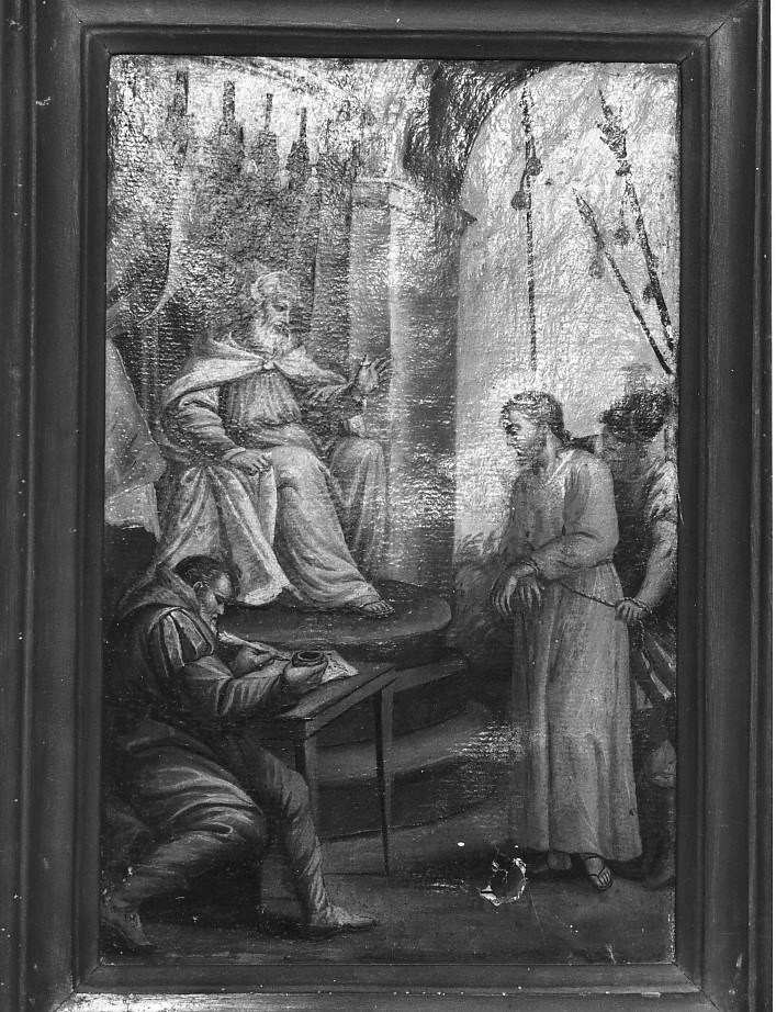 stazione I: Gesù condannato a morte (dipinto) - ambito veronese (seconda metà sec. XIX)
