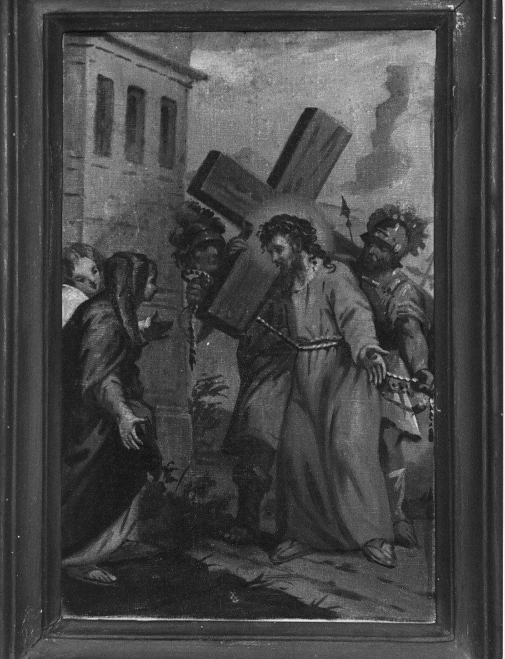 stazione IV: Gesù incontra la Madonna (dipinto) - ambito veronese (sec. XX)