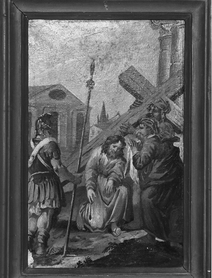 stazione VI: Gesù asciugato dalla Veronica (dipinto) - ambito veronese (sec. XX)