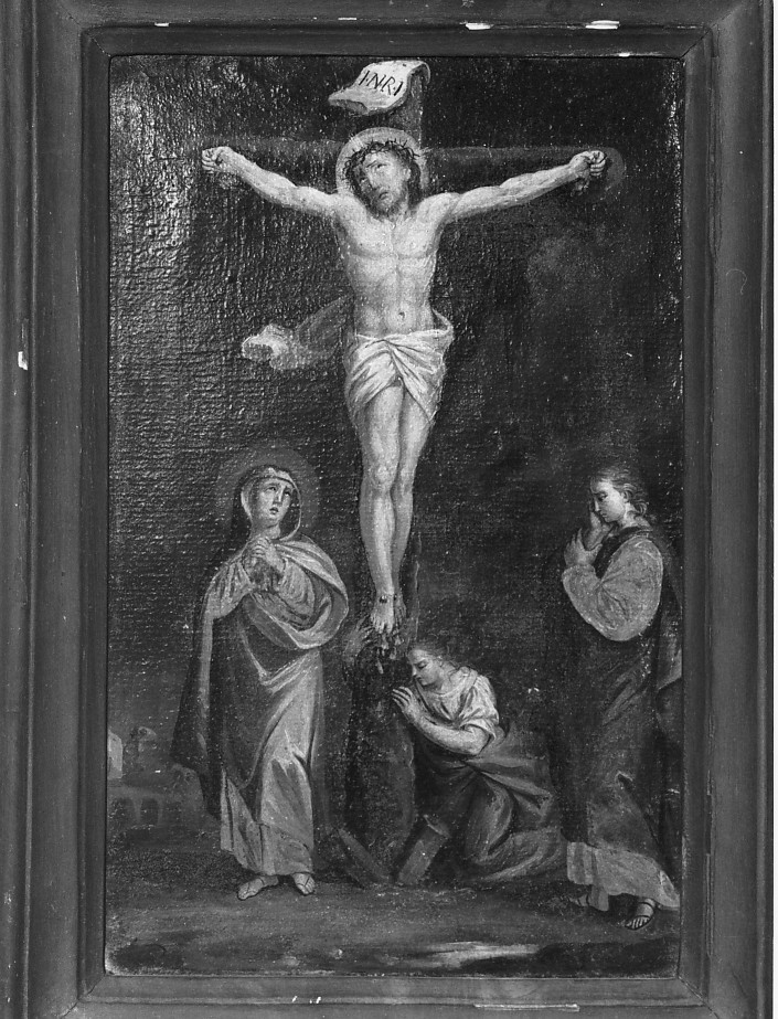 stazione XII: Gesù innalzato e morto in croce (dipinto) - ambito veronese (seconda metà sec. XIX)