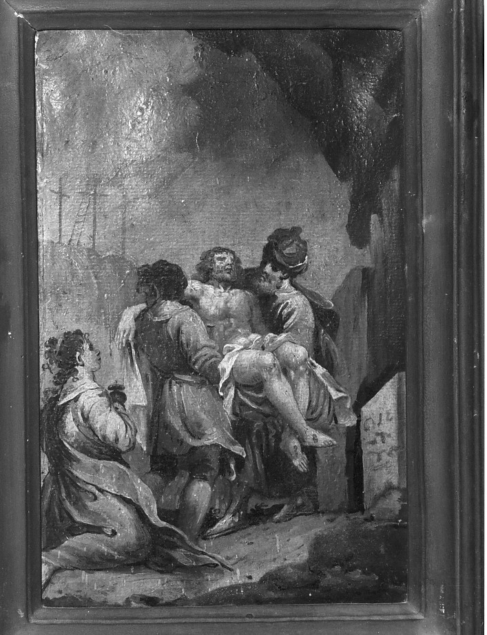 stazione XIV: Gesù deposto nel sepolcro (dipinto) - ambito veronese (sec. XX)