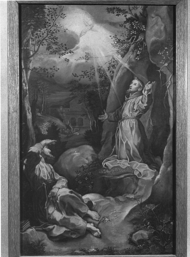 San Francesco d'Assisi riceve le stimmate (dipinto) - ambito veneto (sec. XIX)