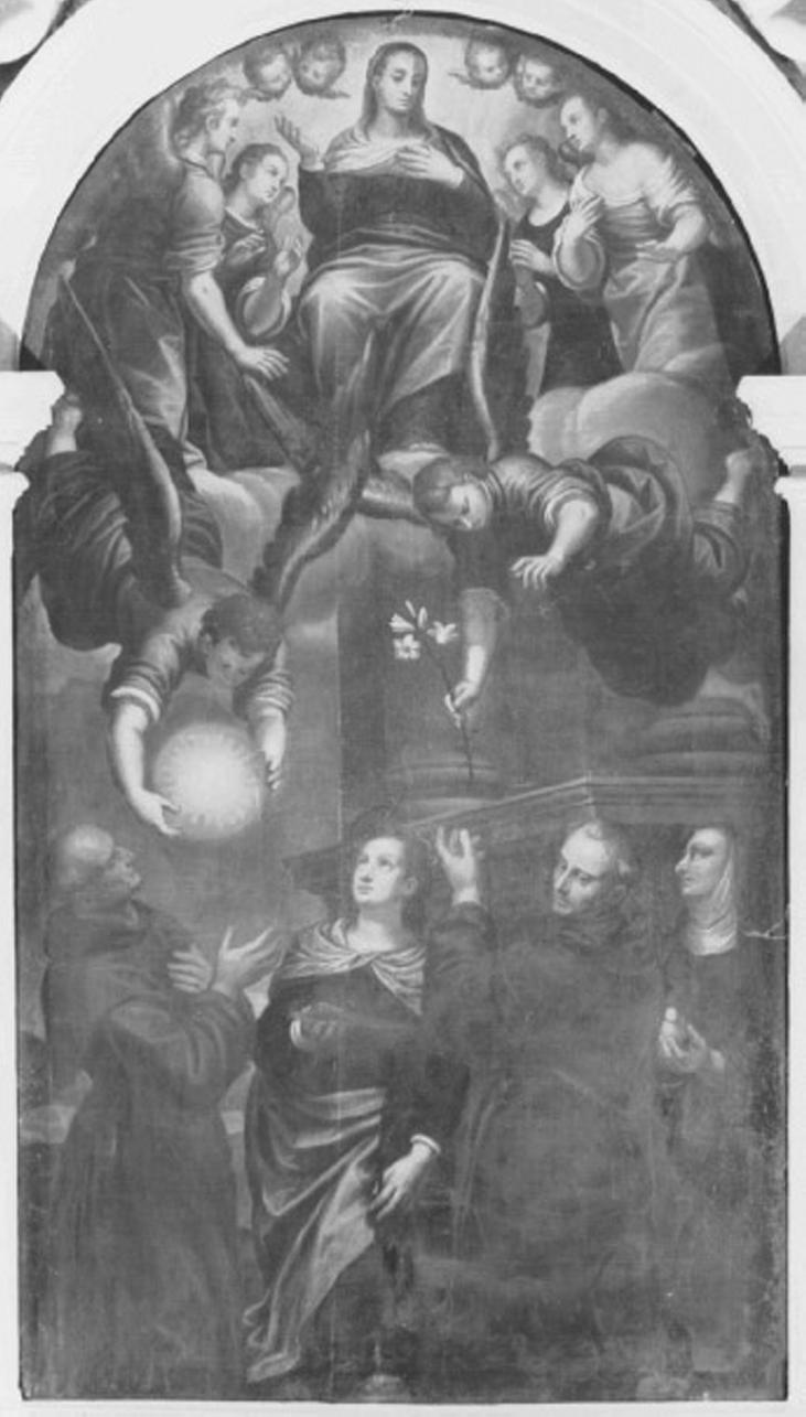 Madonna in gloria (dipinto) di Maganza Giovanni Battista Il Giovane (sec. XVII)