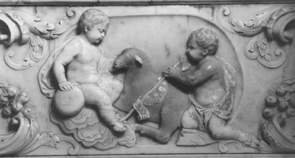 Gesù Bambino e San Giovannino (rilievo) di Cavaliere Pietro (attribuito) (sec. XVIII)