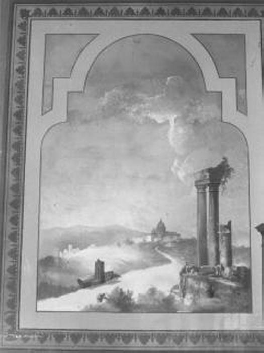 paesaggio con rovine (dipinto) di Bison Giuseppe Bernardino (maniera) (seconda metà sec. XIX)