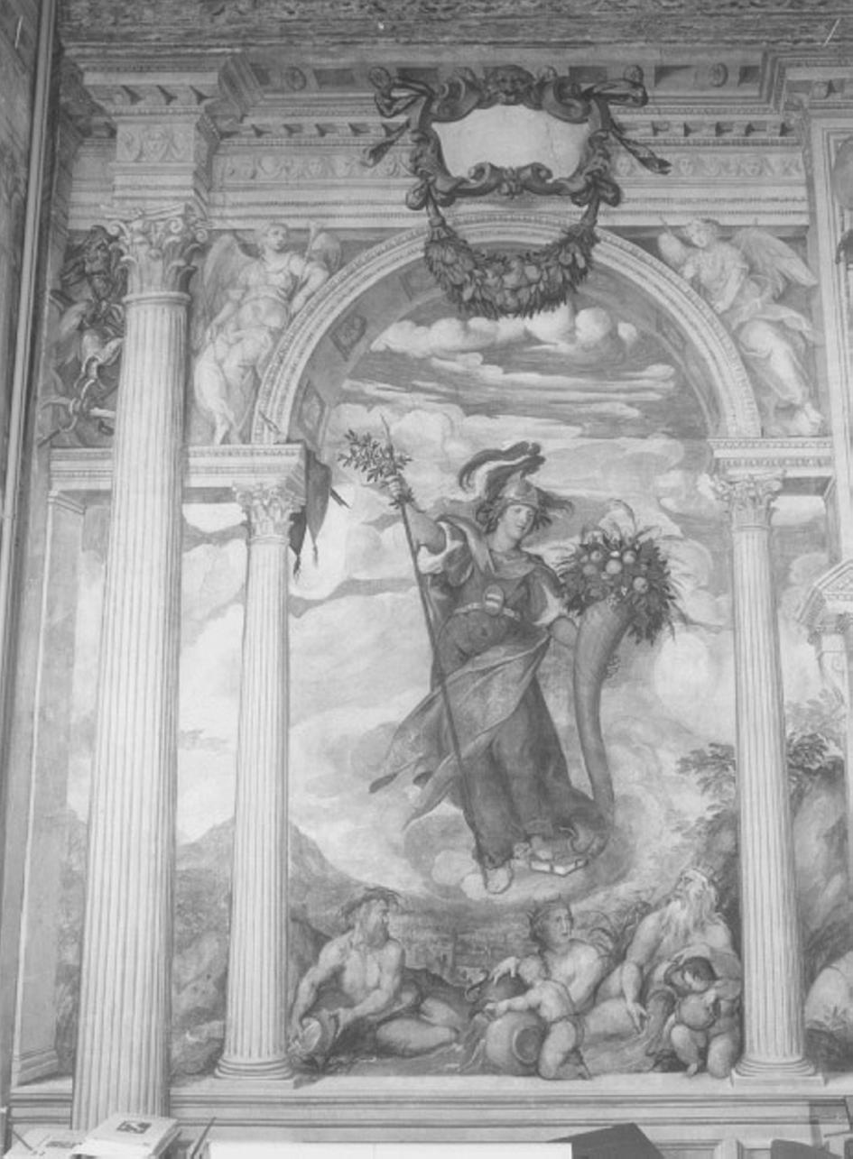 Minerva (dipinto) di Vassillacchi Antonio detto Aliense, De Ferrari Antonio detto Foler (attribuito) (fine/inizio secc. XVI/ XVII)